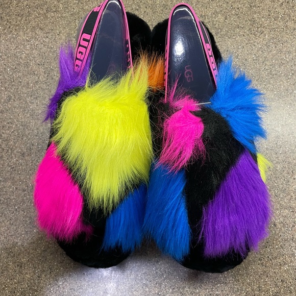 🆕 UGG Fluff Yeah Part Spots Slipper Sandals, Size 8 - Picture 7 of 13